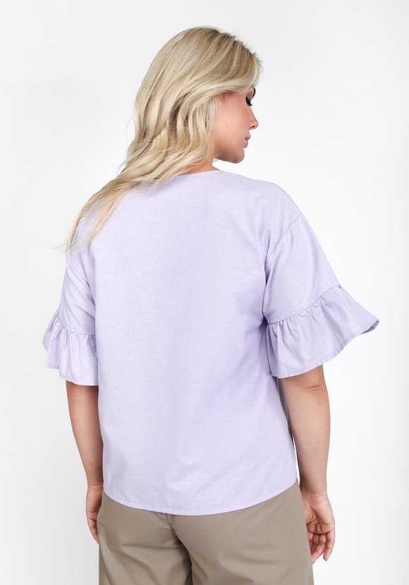 Блуза с рукавами-колокольчики шир.  580, рис. 2