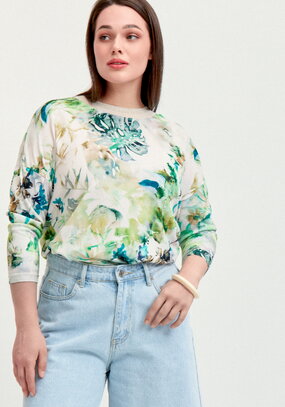 Джемпер оверсайз с акварельным рисунком