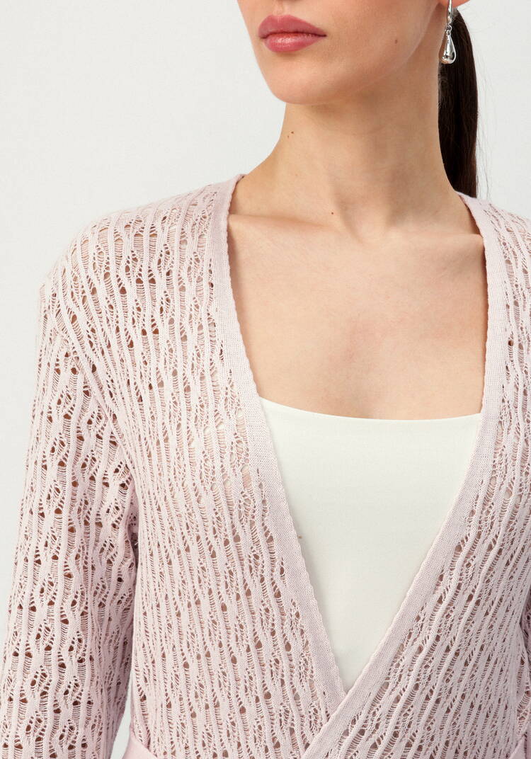 Кардиган ажурной вязки шир.  750, рис. 35