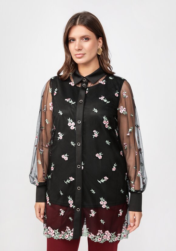 Блуза с топом шир.  580, рис. 4