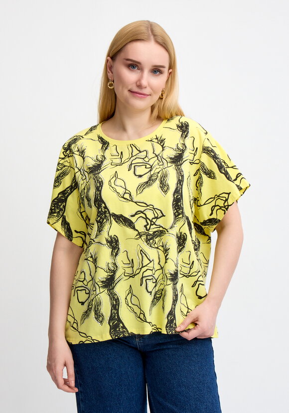 Блуза с оригинальным принтом и стразами шир.  580, рис. 29