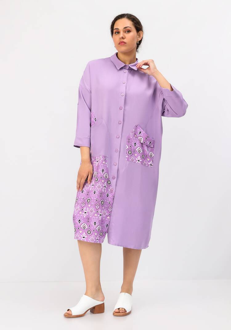 Платье-рубашка из штапеля комбинированное шир.  750, рис. 17