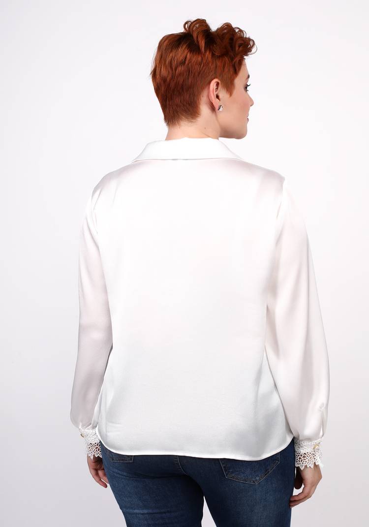 Блуза с отложным воротником и кружевом шир.  750, рис. 8