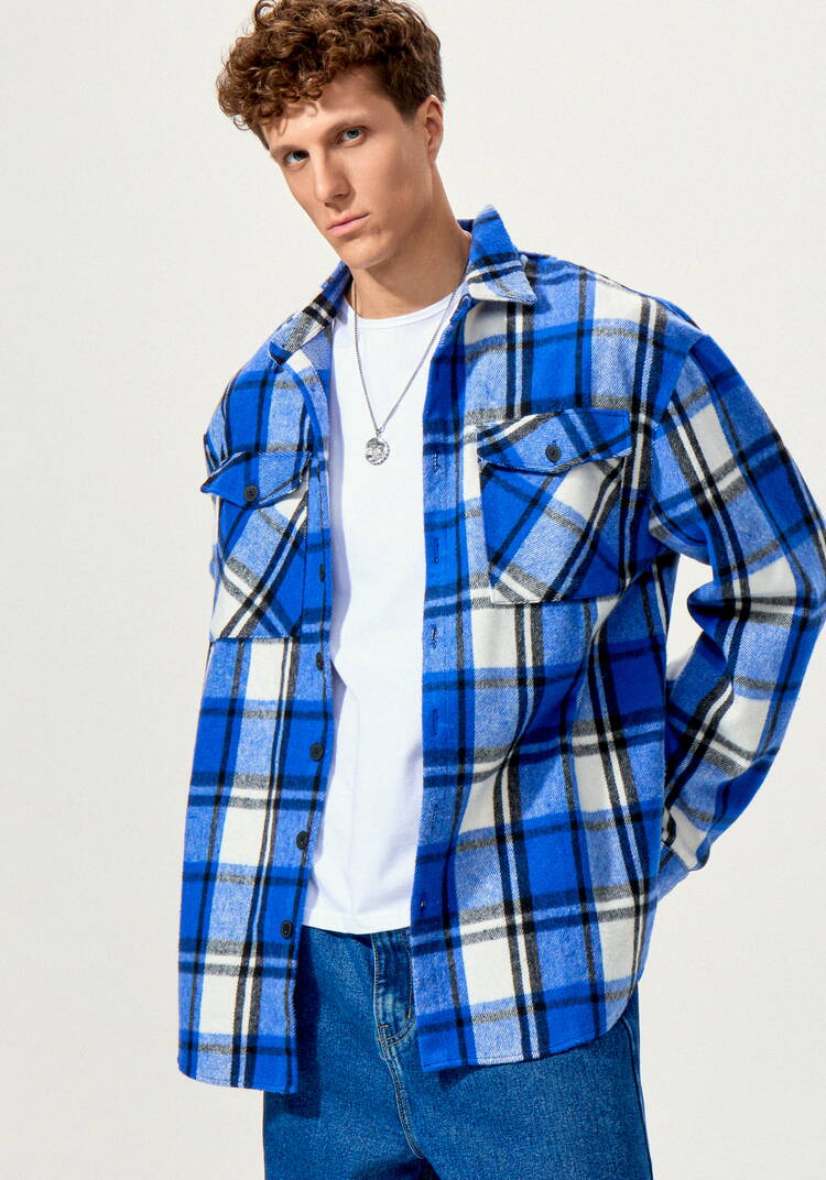 Рубашка в крупную клетку шир.  750, рис. 7