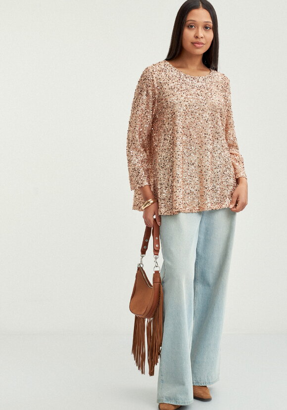 Блуза с мерцающими пайетками шир.  580, рис. 2