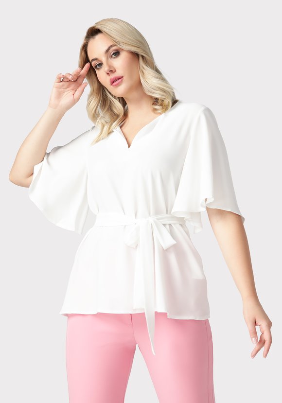 Блуза А-силуэта с поясом шир.  580, рис. 12