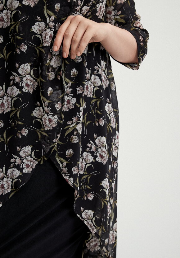 Платье в цветочный принт с шифоном шир.  580, рис. 5