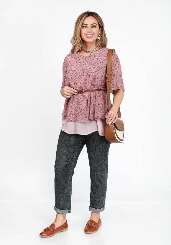 Блузка двуслойная с коротким рукавом шир.  580, рис. 3