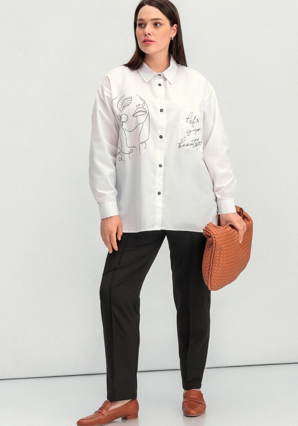 Рубашка с принтом на передней полочке шир.  580, рис. 2