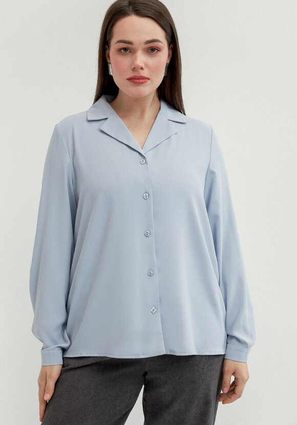 Блуза с отложным воротником с пуговицами шир.  580, рис. 29