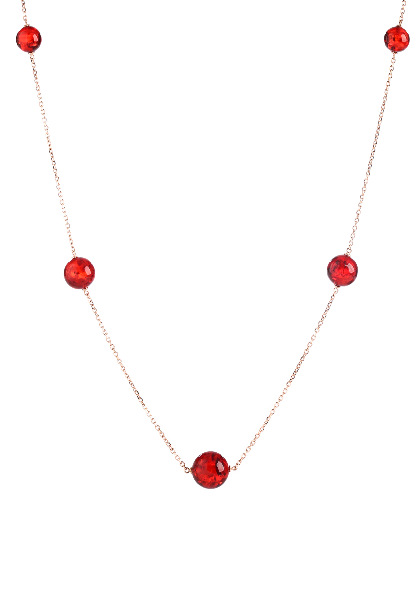 

Серебряное колье "Тихая лагуна", Оранжевый