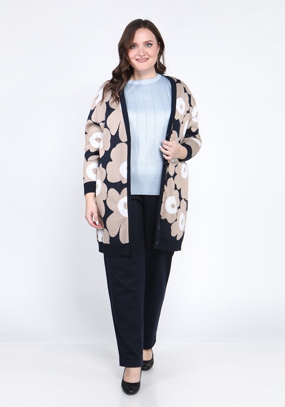 Кардиган с цветочным орнаментом на пуговицах шир.  580, рис. 1