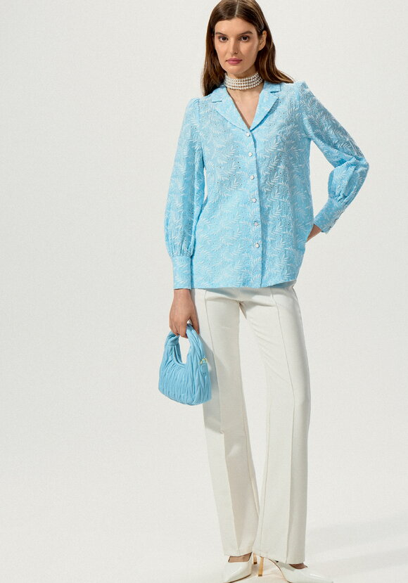 Блуза с английским воротником из шитья шир.  580, рис. 17