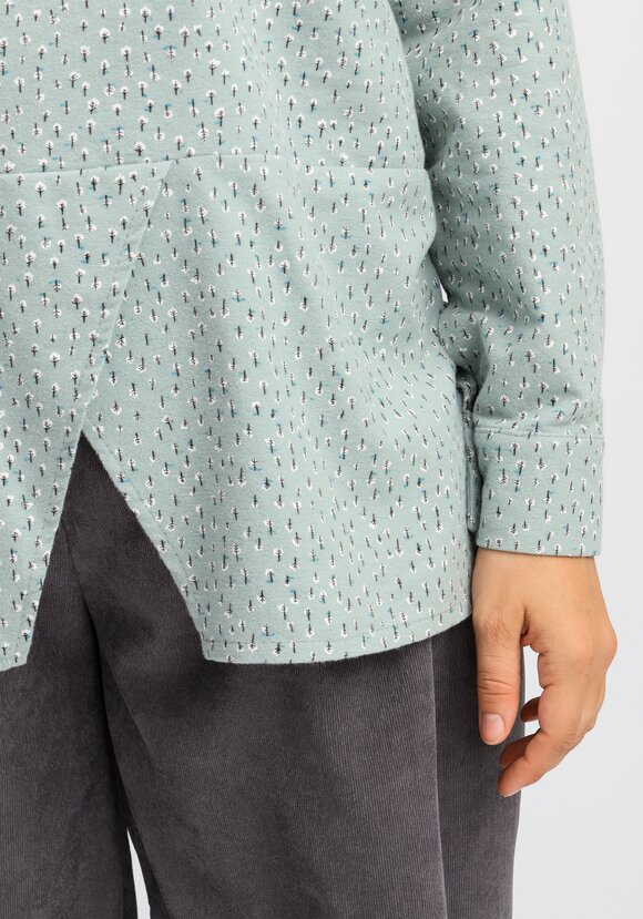 Блуза с воротником-стойкой свободного кроя шир.  580, рис. 6