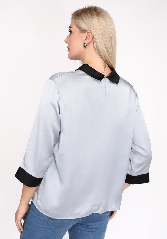 Блуза с контрастным воротничком шир.  580, рис. 4
