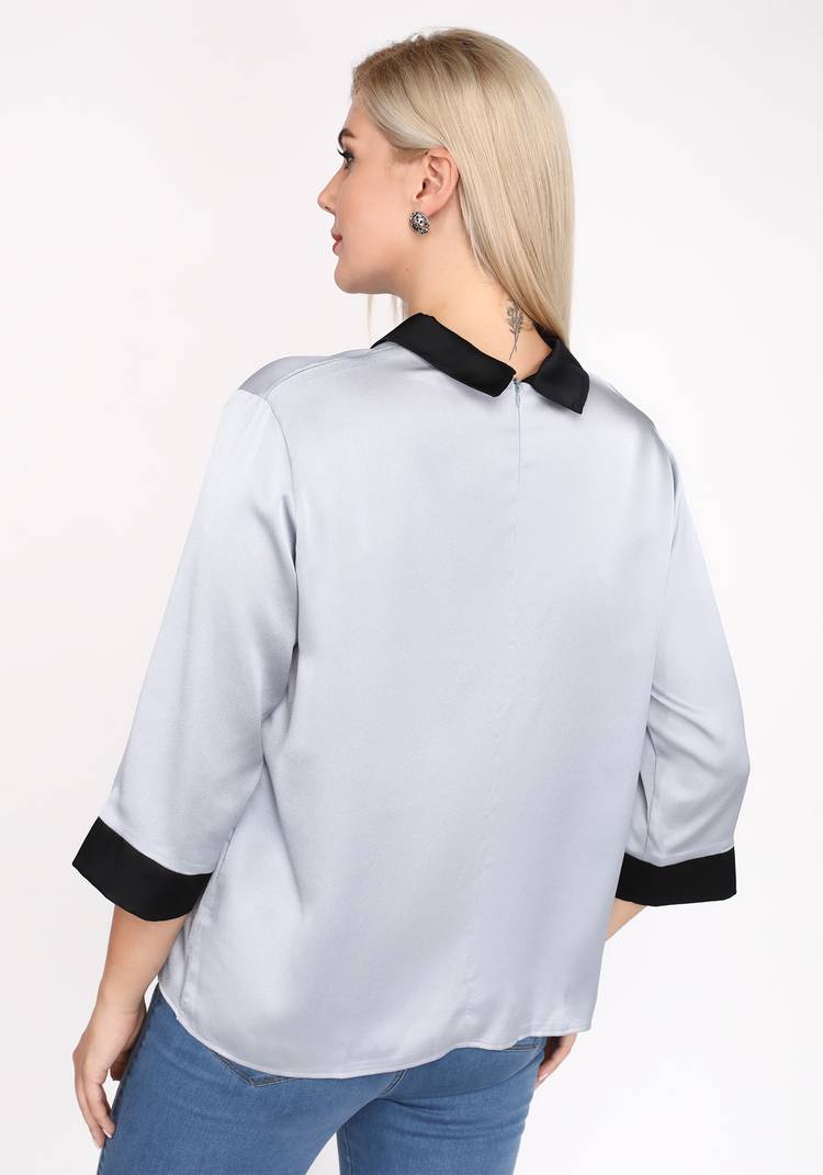 Блуза с контрастным воротничком шир.  750, рис. 4