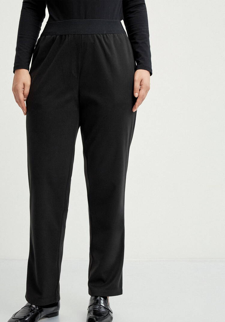 Прямые брюки на резинке с карманами шир.  750, рис. 12