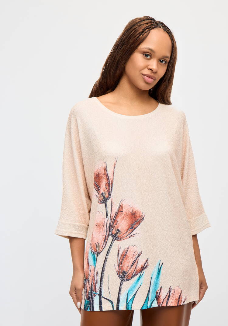 Джемпер с цветочным принтом Нежность шир.  750, рис. 11