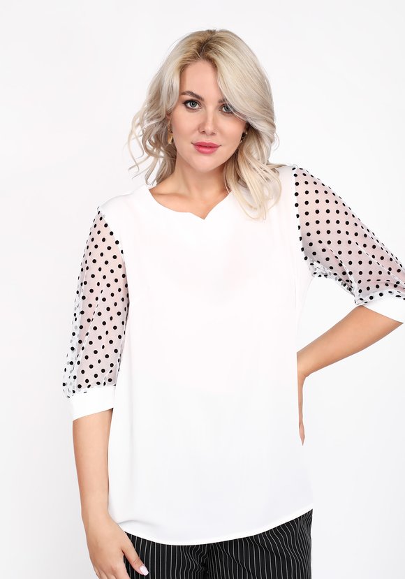 Блуза с рукавами в горошек шир.  580, рис. 13