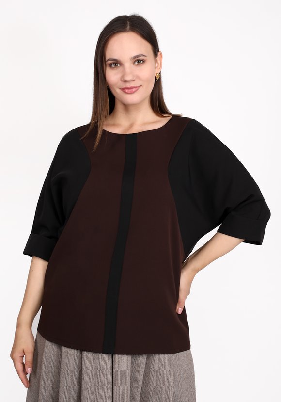 Блуза комбинированная оверсайз шир.  580, рис. 5