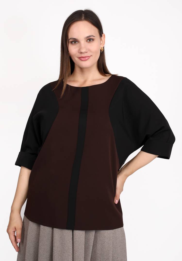 Блуза комбинированная оверсайз шир.  750, рис. 5