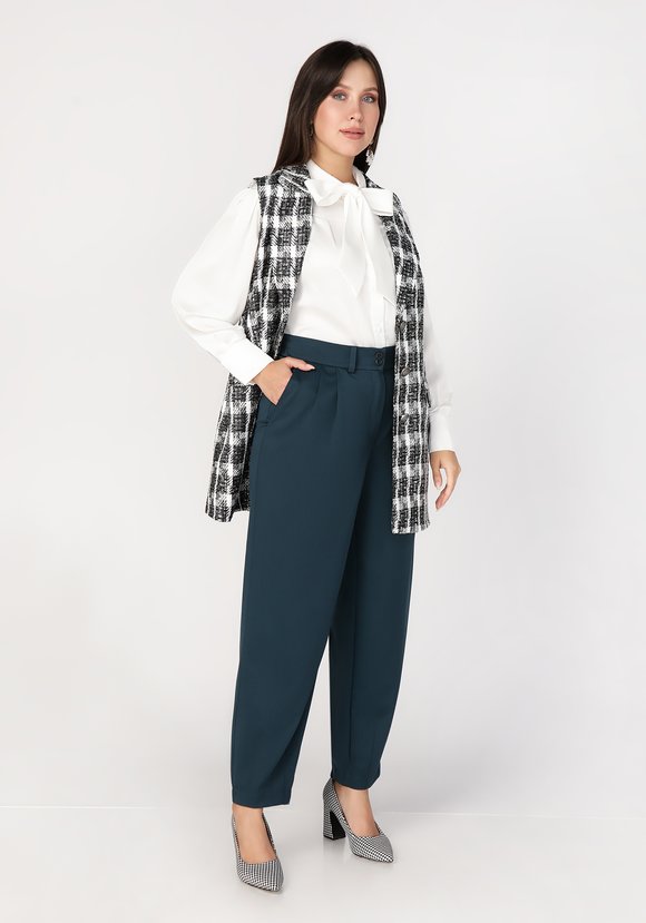 Жилет на пуговицах с карманами из твида шир.  580, рис. 11