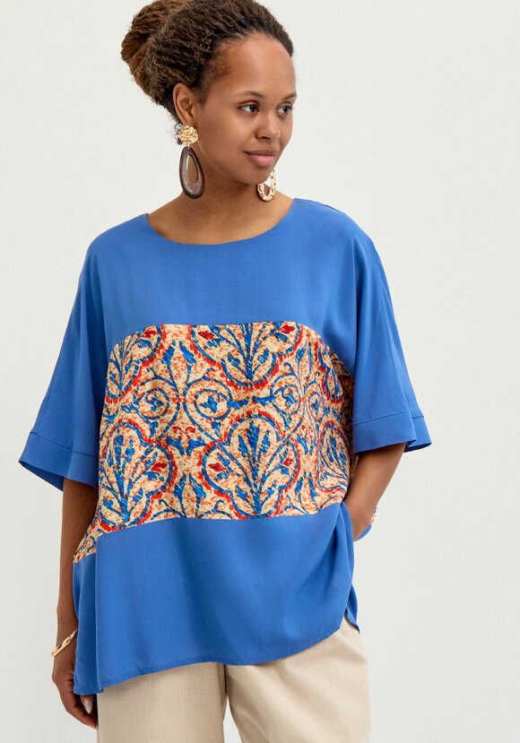 Блуза с принтом из штапеля шир.  580, рис. 15