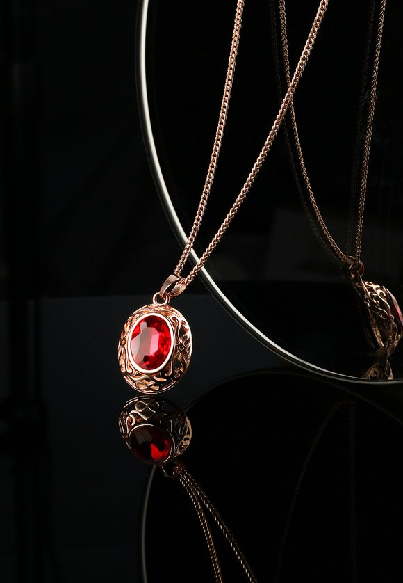 Комплект сережек Рубиновая страсть шир.  580, рис. 4