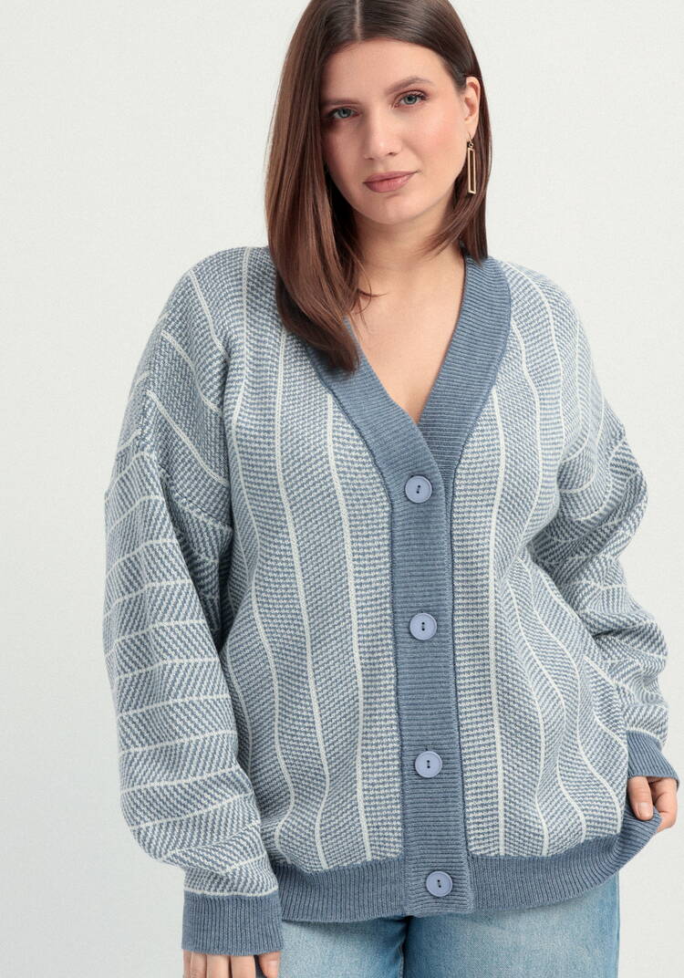 Кардиган монохромный с вертикальной полосой шир.  750, рис. 9