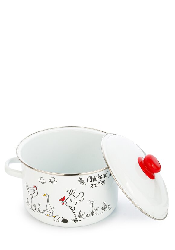 Кастрюля эмалированная Куриные истории шир.  580, рис. 15