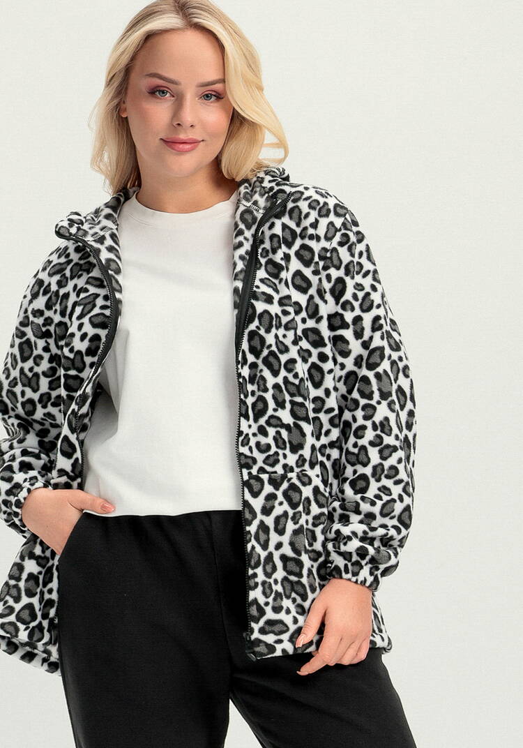 Толстовка из флиса с анималистичным принтом шир.  750, рис. 18