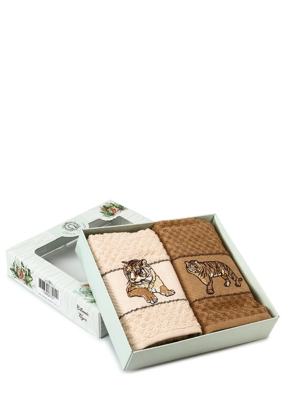Набор махровых салфеток Тигр, 2 шт. шир.  580, рис. 3