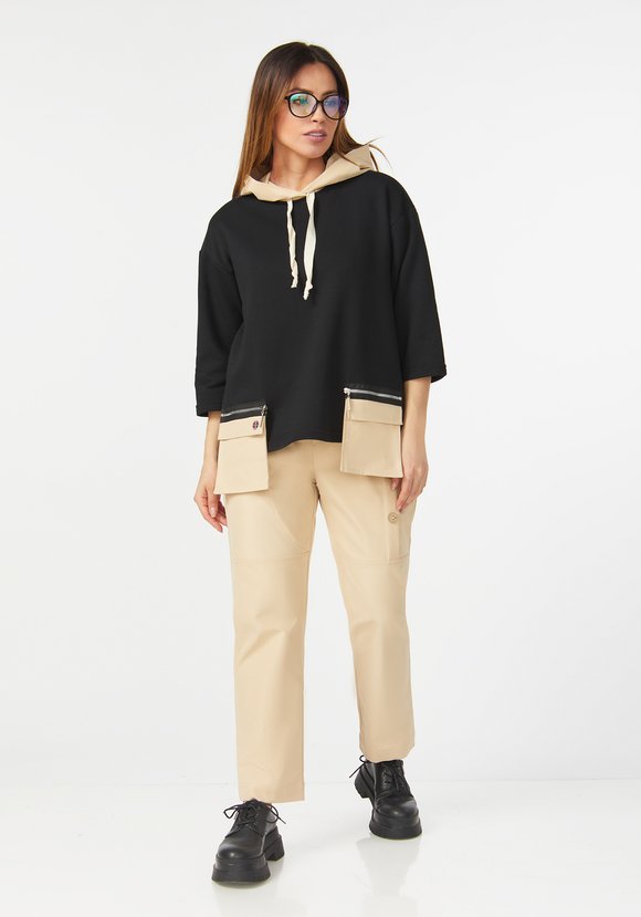 Брюки с декоративными пуговицами по бокам шир.  580, рис. 7