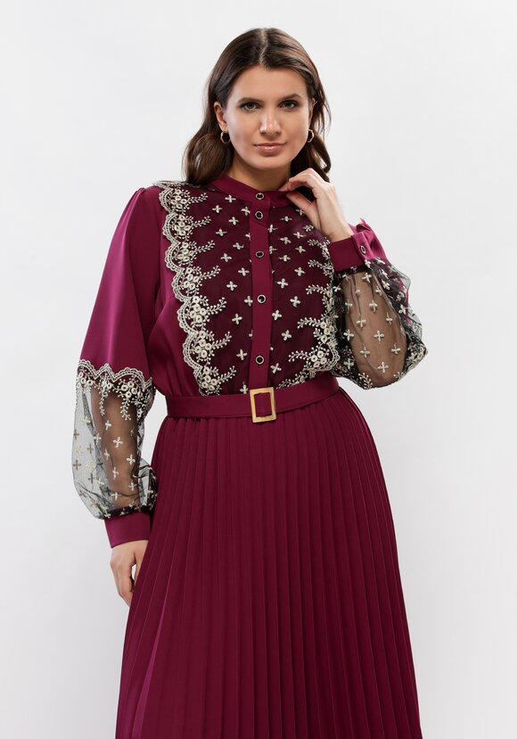 Платье с ажурным кружевом шир.  580, рис. 15