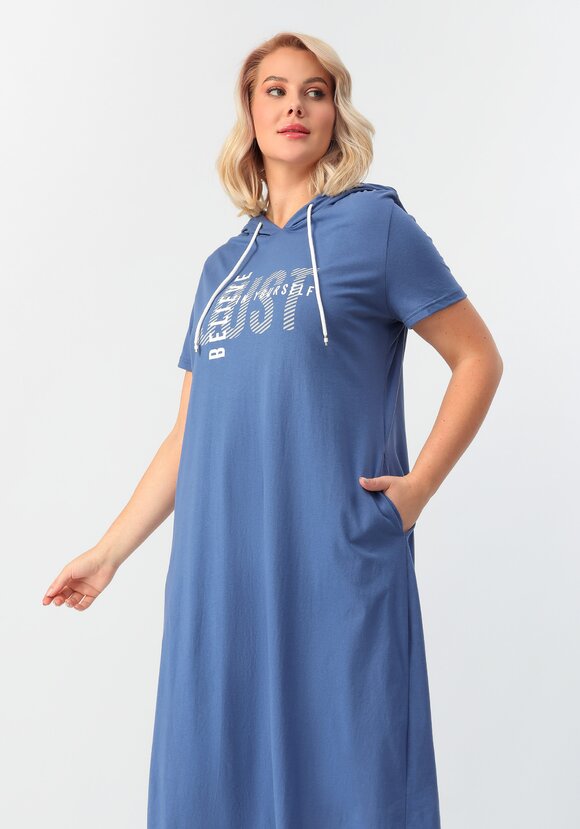 Платье с капюшоном свободного кроя шир.  580, рис. 26