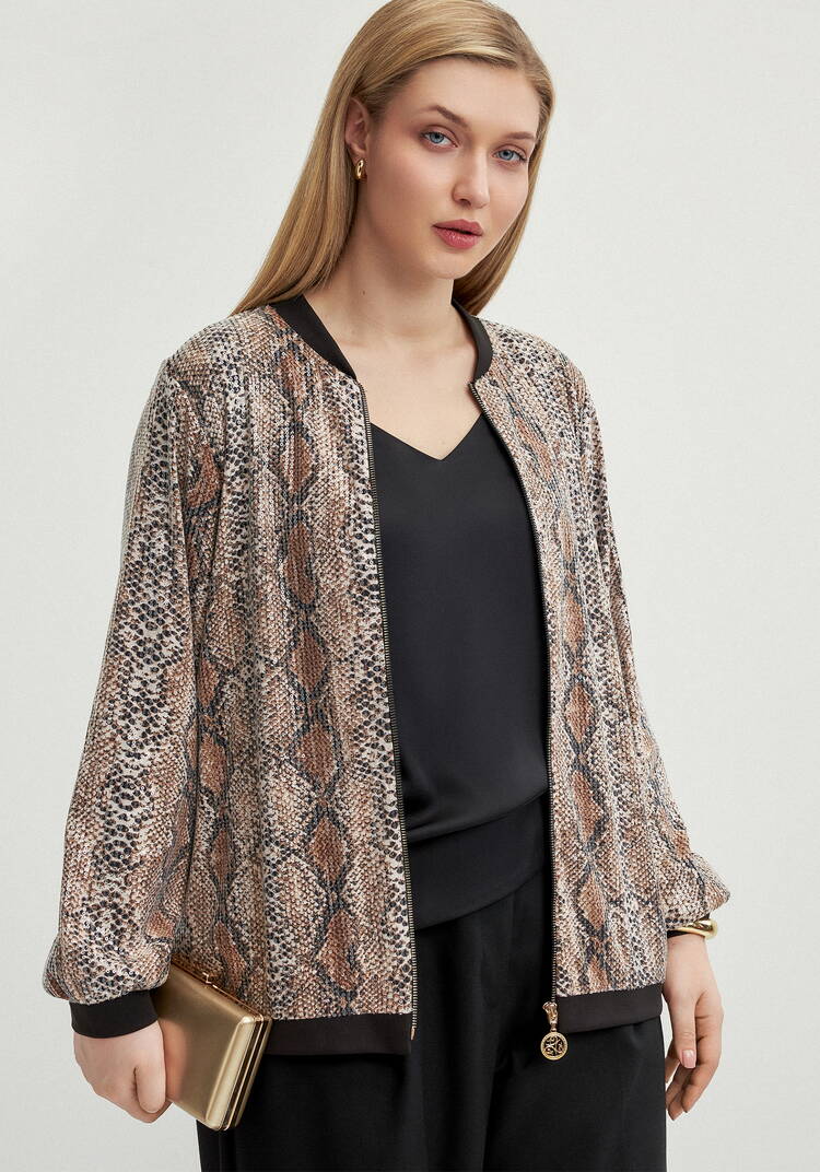 Бомбер с пайетками на подкладке шир.  750, рис. 10