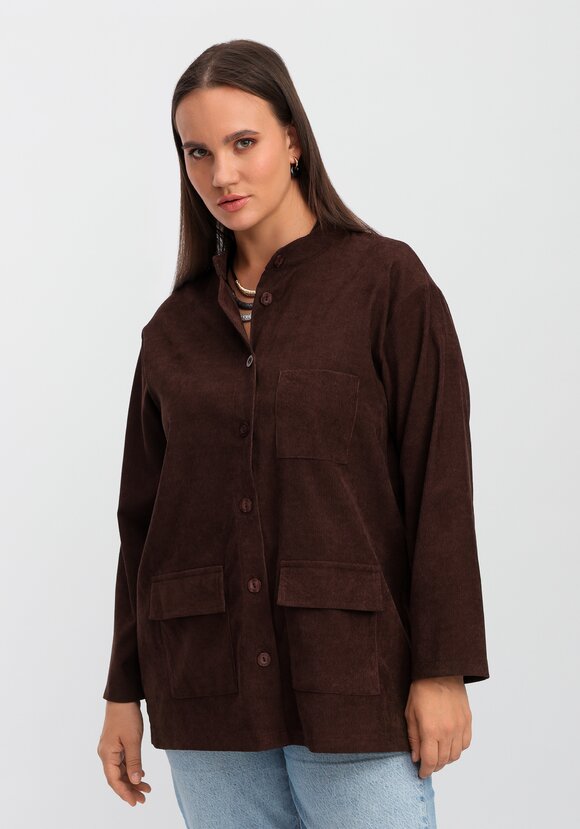 Рубашка оверсайз с воротником-стойкой шир.  580, рис. 1