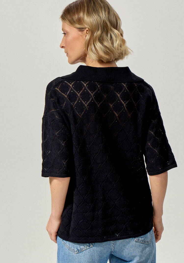 Джемпер-поло с ажурным рисунком шир.  750, рис. 22