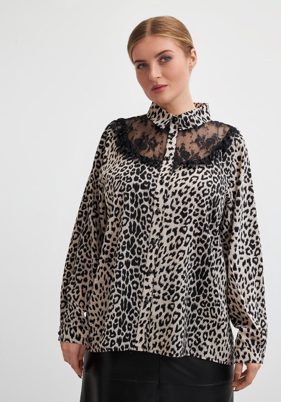 Блуза с анималистическим принтом и кружевом шир.  580, рис. 11