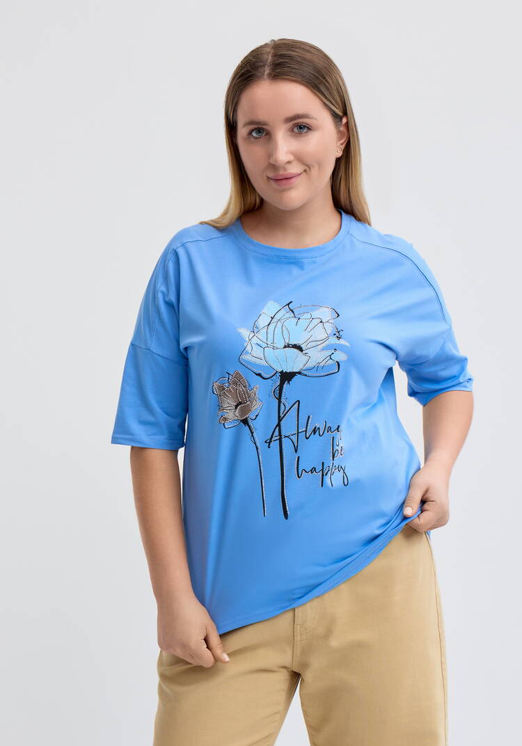 Футболка с флоральным принтом шир.  750, рис. 6