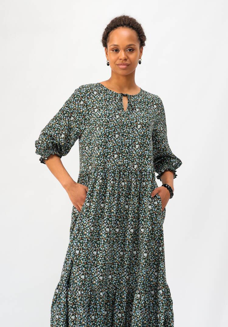 Платье с ярусами из штапеля шир.  750, рис. 10