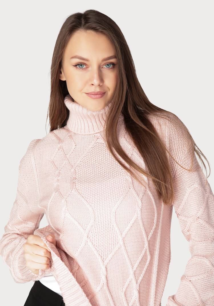 Свитер женский в технике араны с метанитью шир.  750, рис. 3