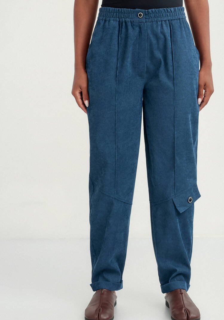 Брюки бананы вельветовые на резинке шир.  750, рис. 4