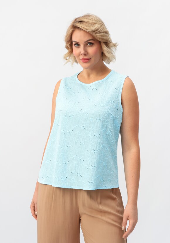 Майка ажурная из шитья с круглым вырезом шир.  580, рис. 25