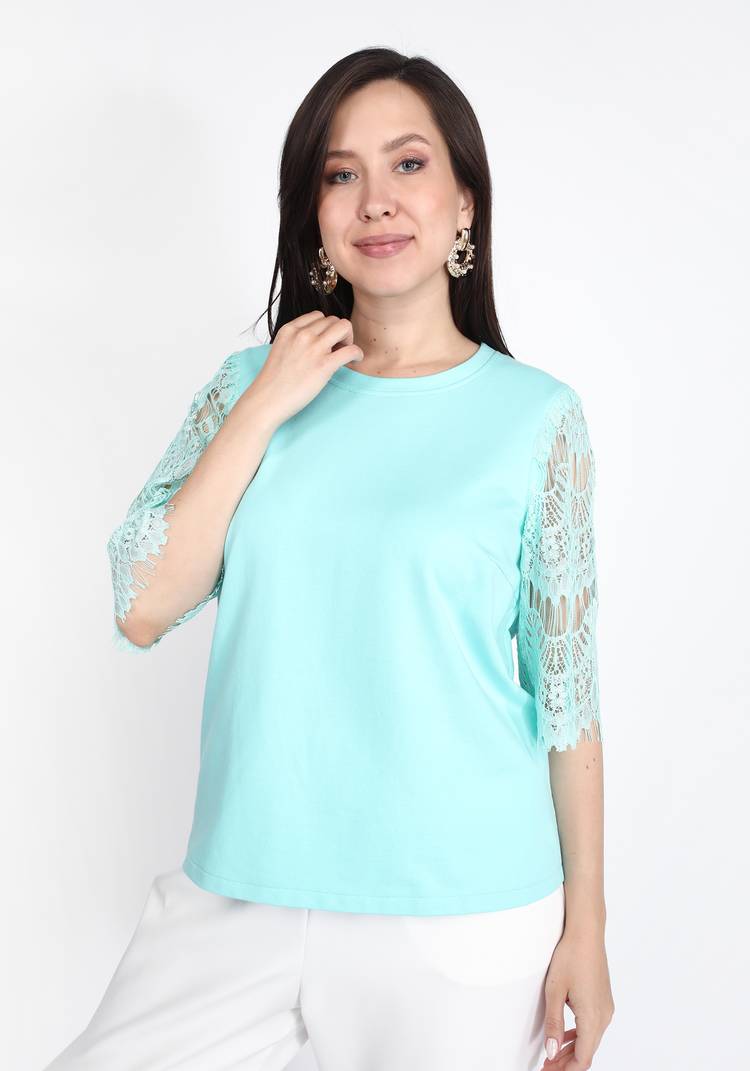 Топ-блуза с кружевным рукавом шир.  750, рис. 8