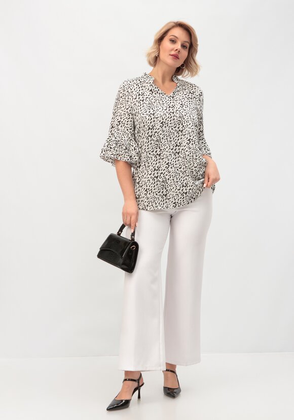 Блуза с воланами и воротником-стойкой шир.  580, рис. 2