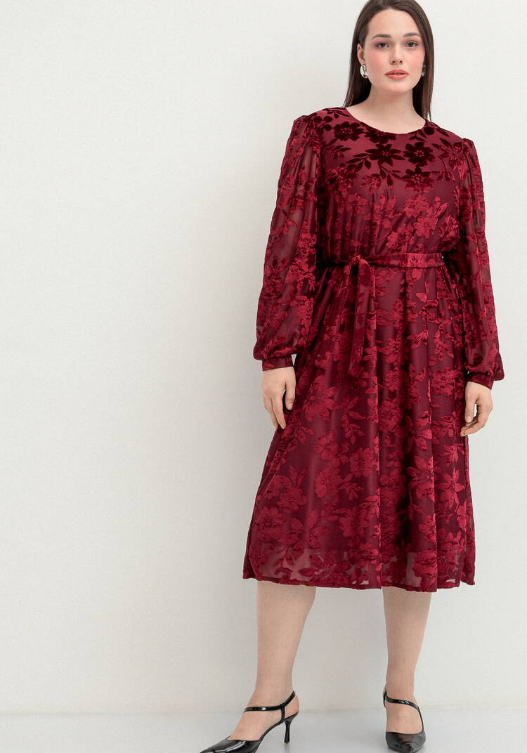 Платье с цветами из бархата шир.  750, рис. 4