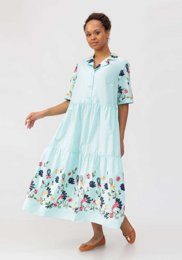 Платье ярусное с цветочной вышивкой шир.  750, рис. 31