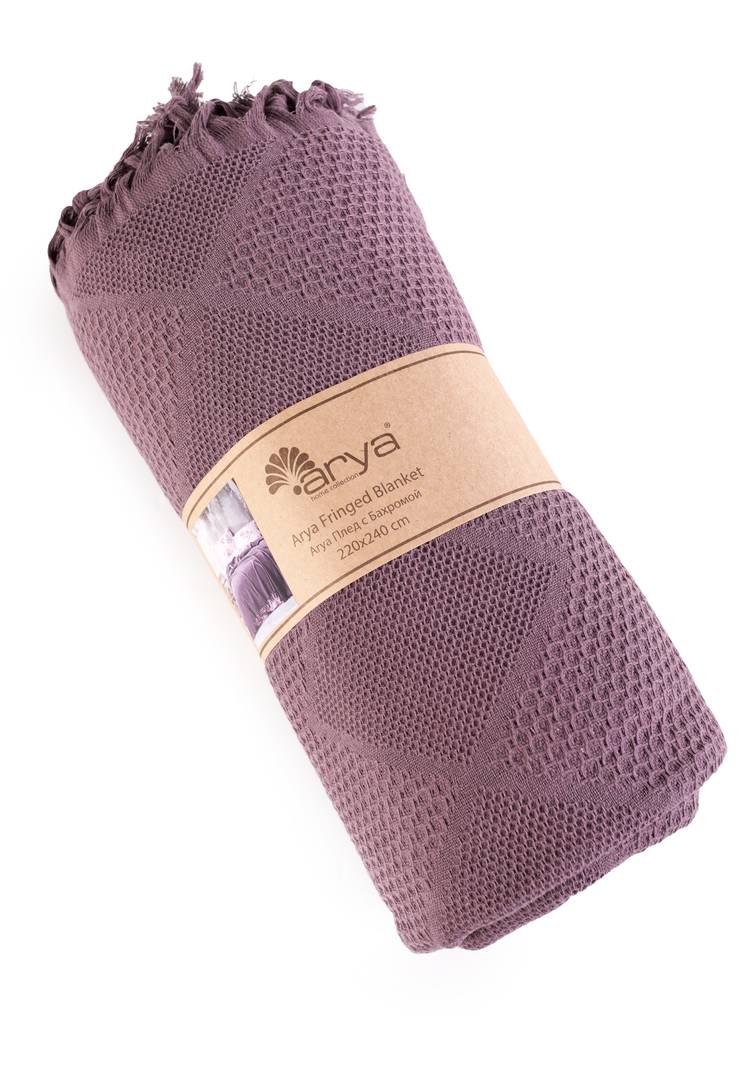 Покрывало-плед из хлопка с бахромой Айшель шир.  750, рис. 17