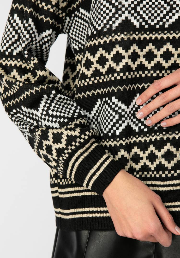 Джемпер женский с жаккардовыми полосами шир.  750, рис. 6